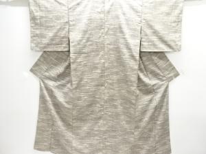 アンティーク　霞に家屋風景模様織り出し手織り紬着物